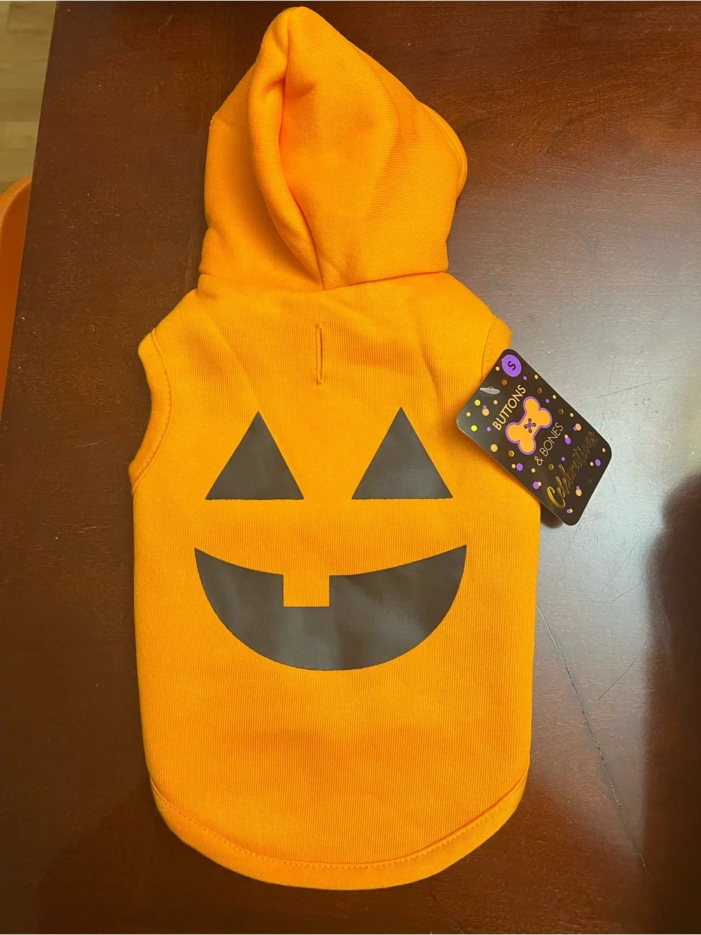 Design Lab Lord & Taylor Orange Pumpkin Jack-O'-Lantern Dog Hoodie
